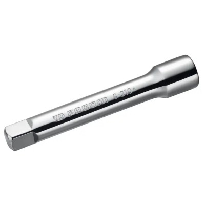 Facom 3/8 in Square Drive Extension Bar, Chrome Finish, Steel, 125mm Overall Length J.210