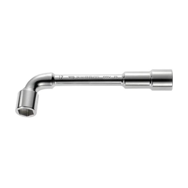 Facom Tubular Box Spanner, 221mm Overall Length, Satin Chrome Finish 75.21