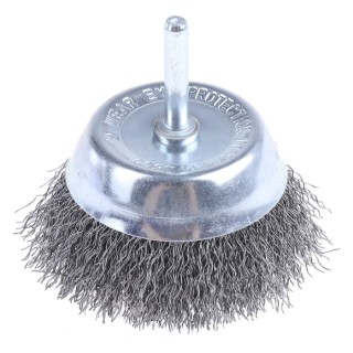 RS PRO Steel Crimp Wire Abrasive Brush 6 mm Diameter, Face Width 75 mm, Shank Fixing, Max Speed 4500rpm 188-4126