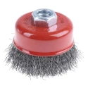 RS PRO Steel Crimp Wire Abrasive Brush 14 mm Diameter, Brass-Dipped Steel Bristles, 75 mm Face Width, 4500 rpm 188-4127
