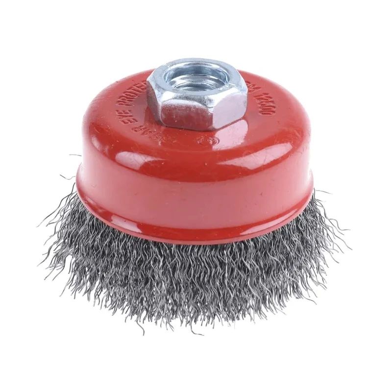 RS PRO Steel Crimp Wire Abrasive Brush 14 mm Diameter, Brass-Dipped Steel Bristles, 75 mm Face Width, 4500 rpm 188-4127
