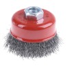 RS PRO Steel Crimp Wire Abrasive Brush 14 mm Diameter, Brass-Dipped Steel Bristles, 75 mm Face Width, 4500 rpm 188-4127