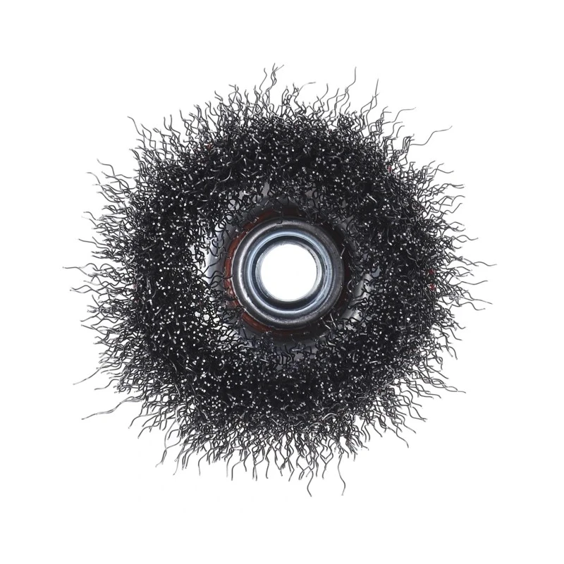 RS PRO Steel Crimp Wire Abrasive Brush 14 mm Diameter, Brass-Dipped Steel Bristles, 75 mm Face Width, 4500 rpm 188-4127