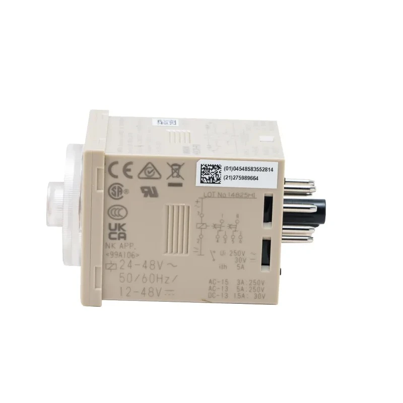 Omron DIN Rail and Panel Mount Timer Relay 2-Contact DPDT, 24 V AC/DC, 0.05 s to 30 h, 1-Function H3CR