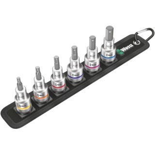 Wera 6-Piece 1/2 in Hex Drive Bit Socket Set With Holding Function, 285 mm Length 05003996001