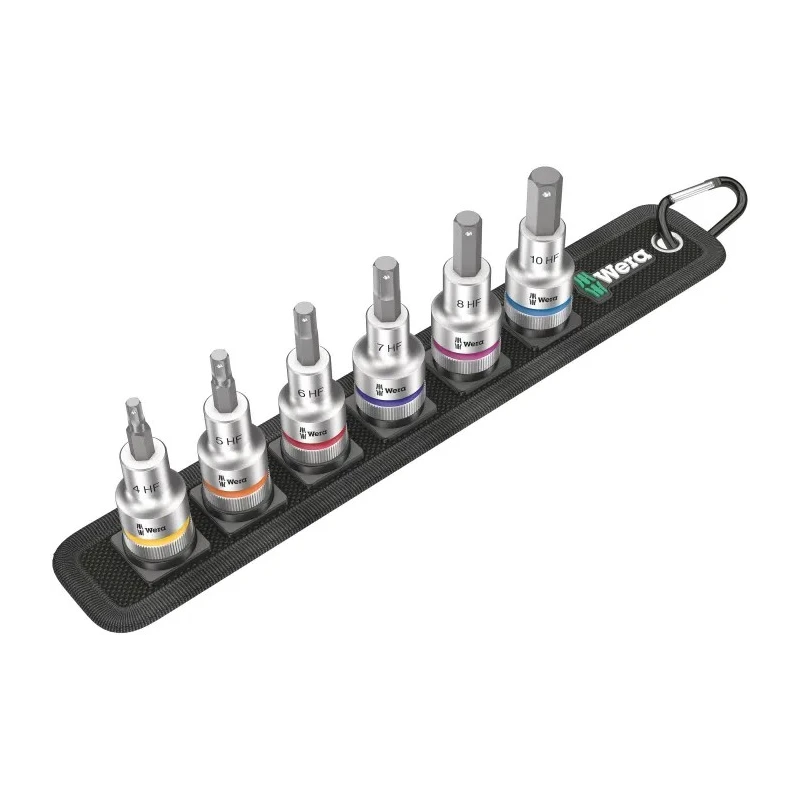Wera 6-Piece 1/2 in Hex Drive Bit Socket Set With Holding Function, 285 mm Length 05003996001