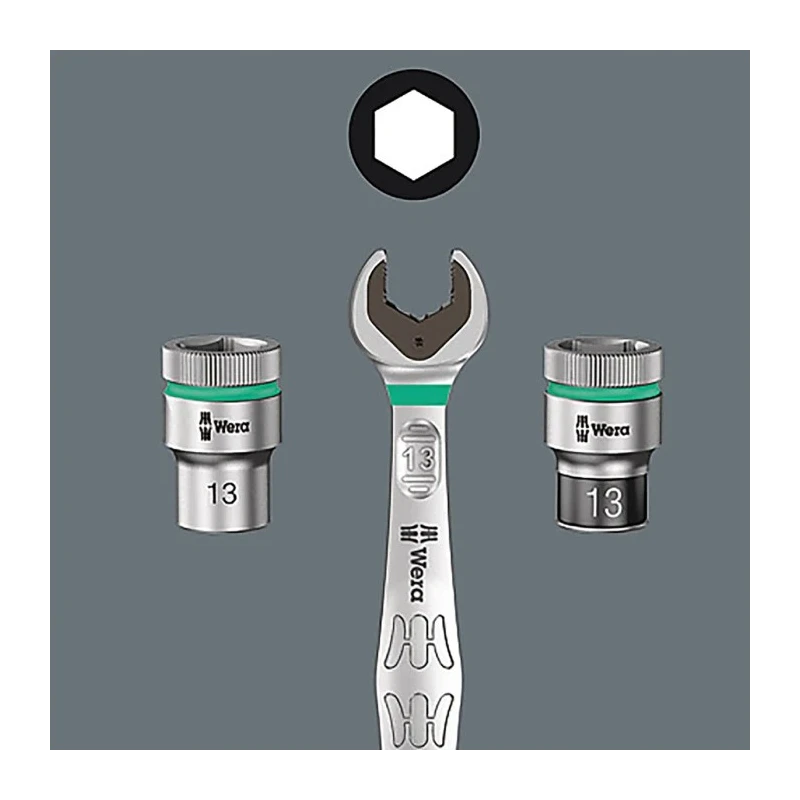 Wera 6-Piece 1/2 in Hex Drive Bit Socket Set With Holding Function, 285 mm Length 05003996001