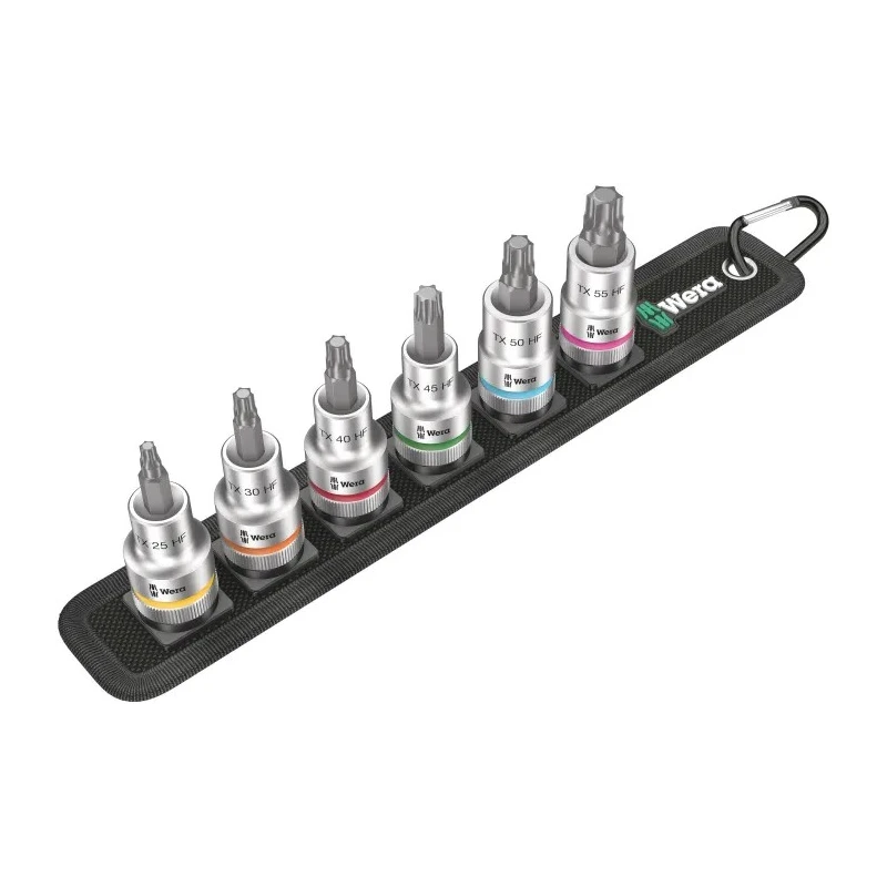 Wera 6-Piece 1/2 in Chrome Vanadium Steel Bit Socket Set with Holding Function 05003997001