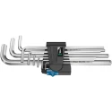 Wera 9 Piece L Metric Hex Key Set Chrome Finish Extra Long Arm Hex Sizes 1.5-10 mm 05022130001