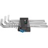 Wera 9 Piece L Metric Hex Key Set Chrome Finish Extra Long Arm Hex Sizes 1.5-10 mm 05022130001