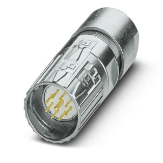 Phoenix Contact Circular Connector 9 Contacts Cable Mount Plug Male Zinc Housing IP66 IP68 300V 20A M23 PRO Series 1629168
