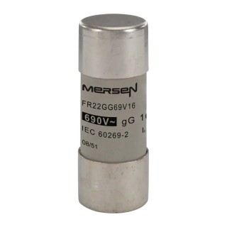 Mersen 16A GG Ceramic Cartridge Fuse 690V AC 22 x 58 mm S201818 / FR22GG69V16