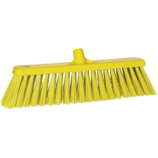 Vikan Broom Yellow Push Broom with Polyethylene Terephthalate Bristles for Outdoor and Indoor Wet Surface 29206