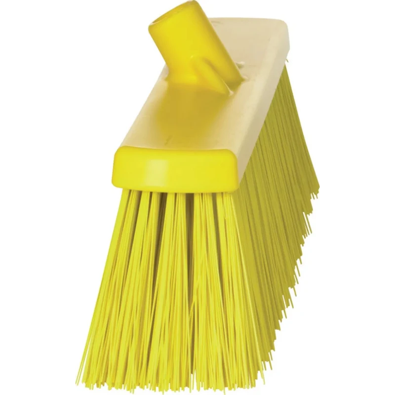 Vikan Broom Yellow Push Broom with Polyethylene Terephthalate Bristles for Outdoor and Indoor Wet Surface 29206