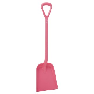 Vikan Shovel D Grip with Polypropylene Handle and Blade, Pink, 271 mm Width, 327 mm Length, 1040 mm Handle Length 56251