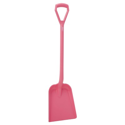 Vikan Shovel D Grip with Polypropylene Handle and Blade, Pink, 271 mm Width, 327 mm Length, 1040 mm Handle Length 56251