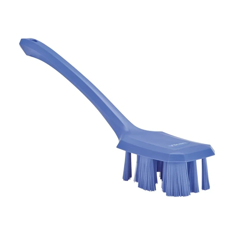 Vikan Purple Scrubbing Brush with 37 mm Polyester Bristle Length, 70 mm Width, 395 mm Length, Model 41968