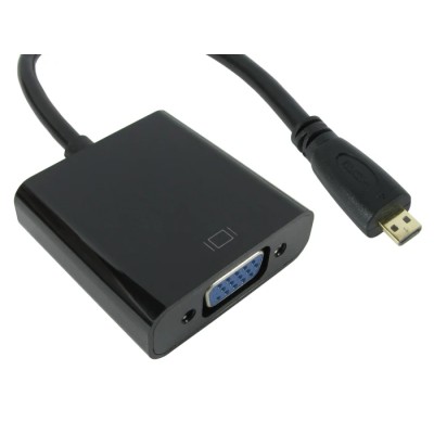NewLink Black Micro HDMI to VGA Female Converter with 3.5mm Audio Output NLHDMI-HSV02MICRO