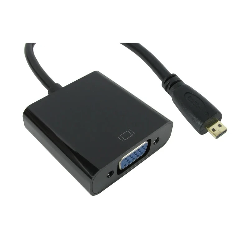 NewLink Black Micro HDMI to VGA Female Converter with 3.5mm Audio Output NLHDMI-HSV02MICRO