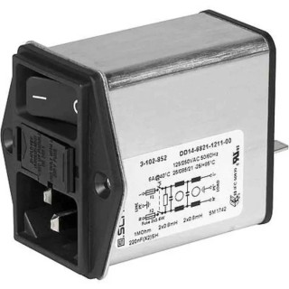 Schurter 250V AC 10A Screw IEC Connector 2 Pole Quick Connect 3-105-326