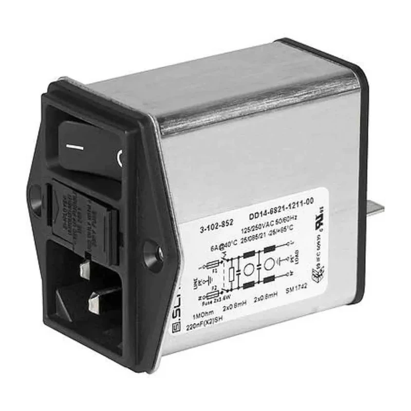Schurter 250V AC 10A Screw IEC Connector 2 Pole Quick Connect 3-105-326