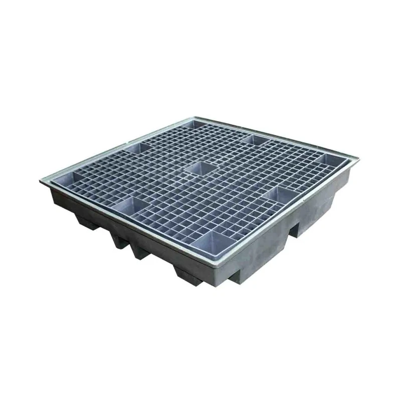 RS PRO Polyethylene Drum Pallet for Oil 4-Drum Spill Pallet, 1.28m x 1.28m, Sump Capacity 230 Litres 189-0054