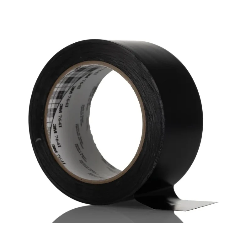3M Black Vinyl Lane Marking Tape 50 mm Width 33 m Length 0.125 mm Thickness Rubber Adhesive 764i B 50x33