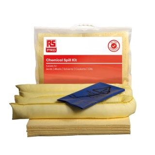 RS PRO 26 L Chemical Spill Kit with Absorbent Pads, Socks and Hazard Bag 189-0055