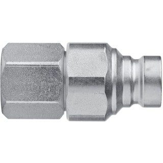 CEJN Steel Hydraulic Quick Connect Coupling Male R 1/4 in, Screw Lock, Zinc Plated, Nitrile Rubber Seal, 500 bar C102656102