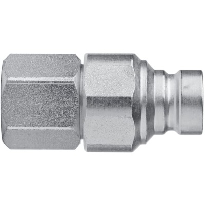 CEJN Steel Hydraulic Quick Connect Coupling Male R 1/4 in, Screw Lock, Zinc Plated, Nitrile Rubber Seal, 500 bar C102656102