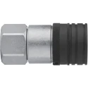 CEJN Steel Hydraulic Quick Connect Coupling Female G 3/4 in, Zinc Plated, Nitrile Rubber Seal, 400 bar, Series 565 C105651207