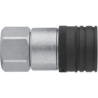 CEJN Steel Hydraulic Quick Connect Coupling Female G 3/4 in, Zinc Plated, Nitrile Rubber Seal, 400 bar, Series 565 C105651207