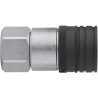 CEJN Steel Hydraulic Quick Connect Coupling Female G 3/4 in, Zinc Plated, Nitrile Rubber Seal, 400 bar, Series 565 C105651207