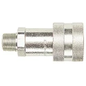 CEJN Steel Hydraulic Quick Connect Coupling Female NPT 3/8 in, Zinc Plated, Screw Lock, 700 bar C102321484