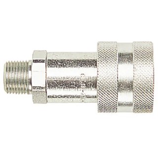 CEJN Steel Hydraulic Quick Connect Coupling Female NPT 3/8 in, Zinc Plated, Screw Lock, 700 bar C102321484
