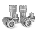 CEJN Steel Hydraulic Quick Connect Coupling Female NPT 3/8 in, Zinc Plated, Screw Lock, 700 bar C102321484