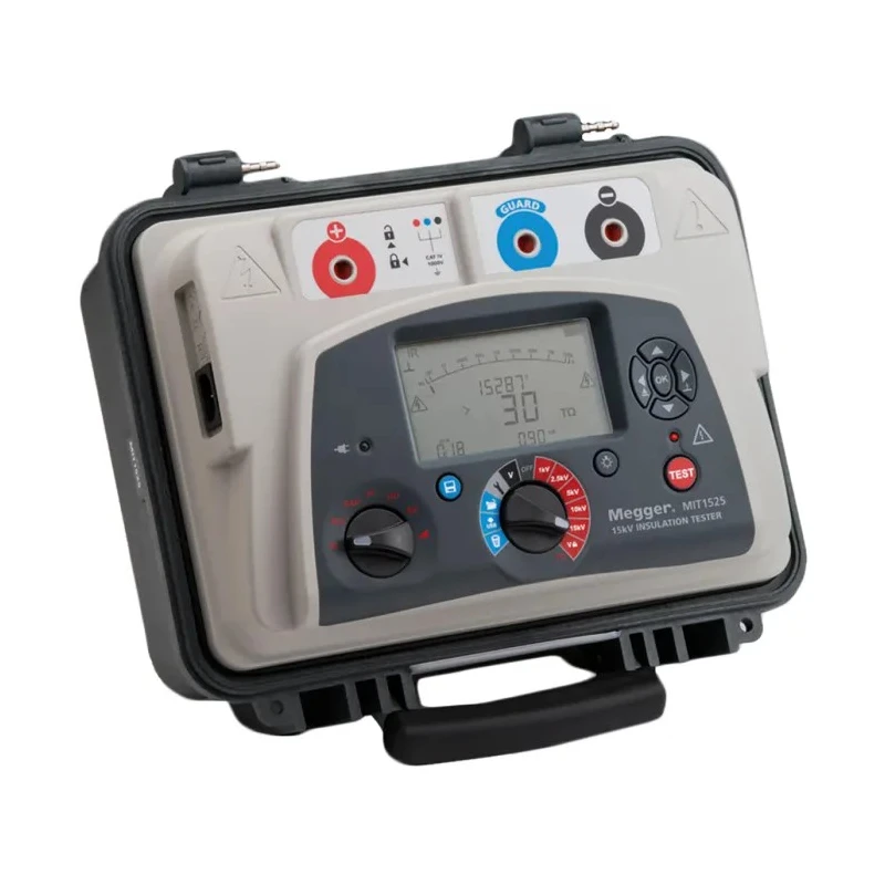 Megger Insulation Tester 1 kV Min, 15 kV Max, 3 mA Test Current, Lithium-ion Battery Powered MIT1525