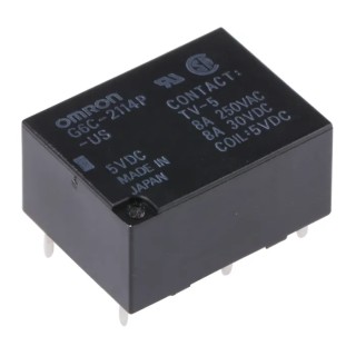 Omron PCB Power Relay 5V dc Coil 8A Switching Current DPST G6C-2114P-US DC5