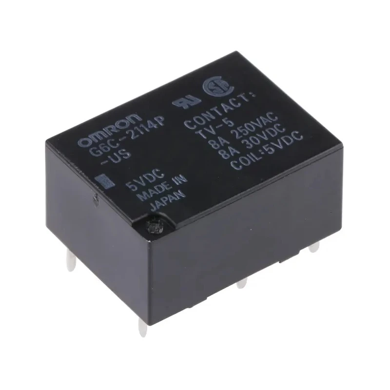 Omron PCB Power Relay 5V dc Coil 8A Switching Current DPST G6C-2114P-US DC5
