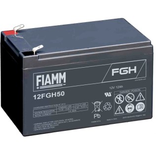 Fiamm 12 V Faston 6.3 Sealed Lead Acid Battery 12 Ah VRLA AGM Construction 98 mm x 100 mm 12FGH50