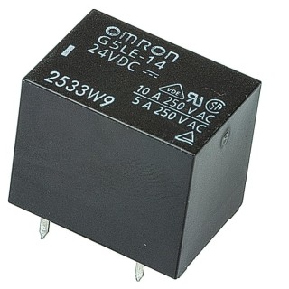 Omron PCB Power Relay 24V DC Coil 10A Switching Current 1 NO G5LE-14 DC24