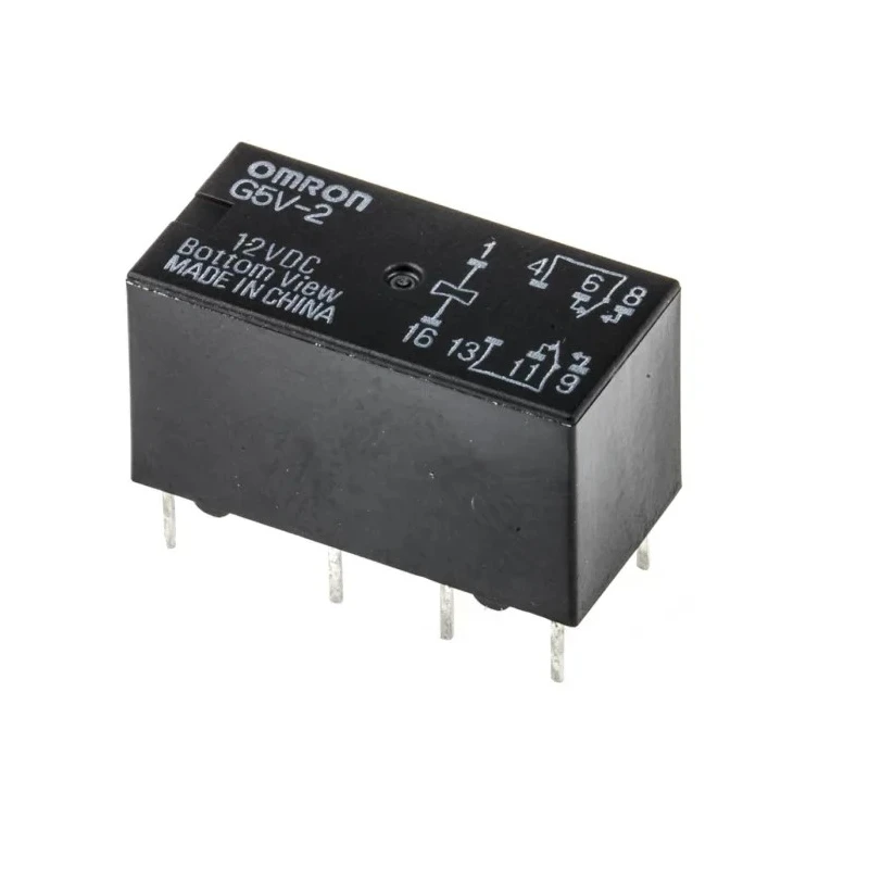 Omron PCB Signal Relay, 12V dc Coil, 2A Switching Current, DPDT G5V-2 DC12