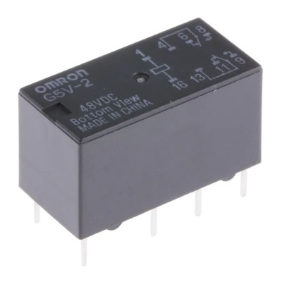 Omron PCB Signal Relay 48V DC Coil 2A Switching Current DPDT Contact Configuration G5V-2 DC48