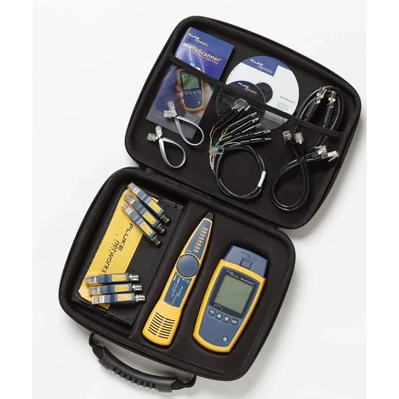 Fluke Networks MICROSCANNER 2 KIT Network Cable Tester RJ11, RJ45, Coaxial Battery Operated LCD Display MS2-KIT/RS