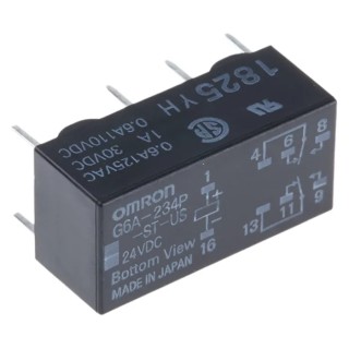 Omron Signal Relay 24V DC Coil 2A DPDT PCB Mount G6A-234P-ST-US DC24
