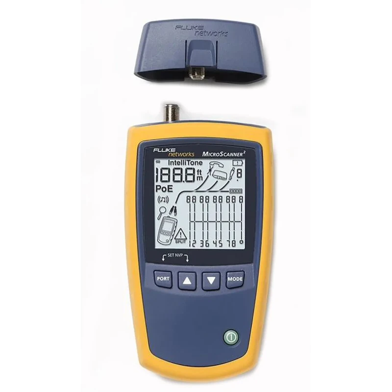 Fluke Networks MICROSCANNER 2 KIT Network Cable Tester RJ11, RJ45, Coaxial Battery Operated LCD Display MS2-KIT/RS