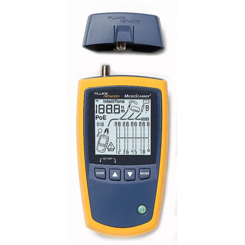 Fluke Networks MICROSCANNER 2 Network Cable Tester RJ11 RJ45 Coaxial Battery Powered 