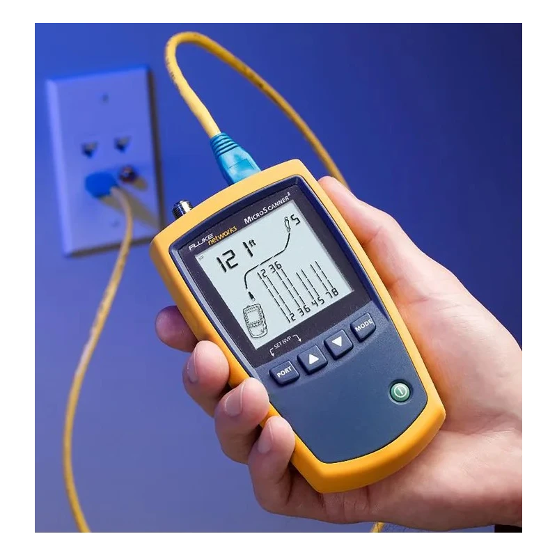 Fluke Networks MICROSCANNER 2 Network Cable Tester RJ11 RJ45 Coaxial Battery Powered 