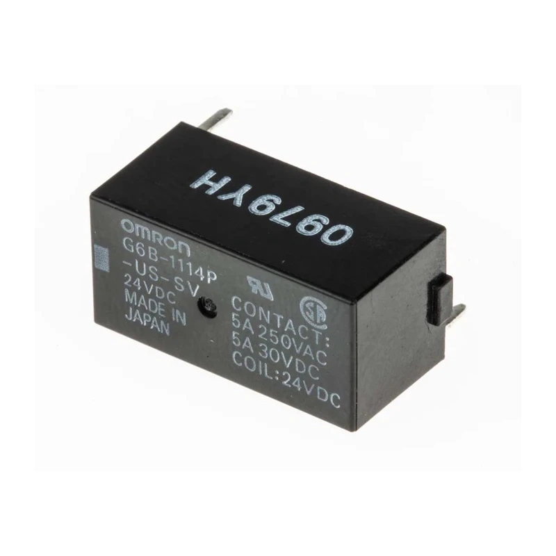 Omron PCB Power Relay with 24V DC Coil Voltage, 5A Switching Current, SPST Contact Configuration, PCB G6B-1114P-US-SV DC24
