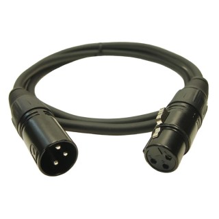 RS PRO XLR Cable Male to Female, Black Polyvinyl Chloride Jacket, 1 m Length 189-3945
